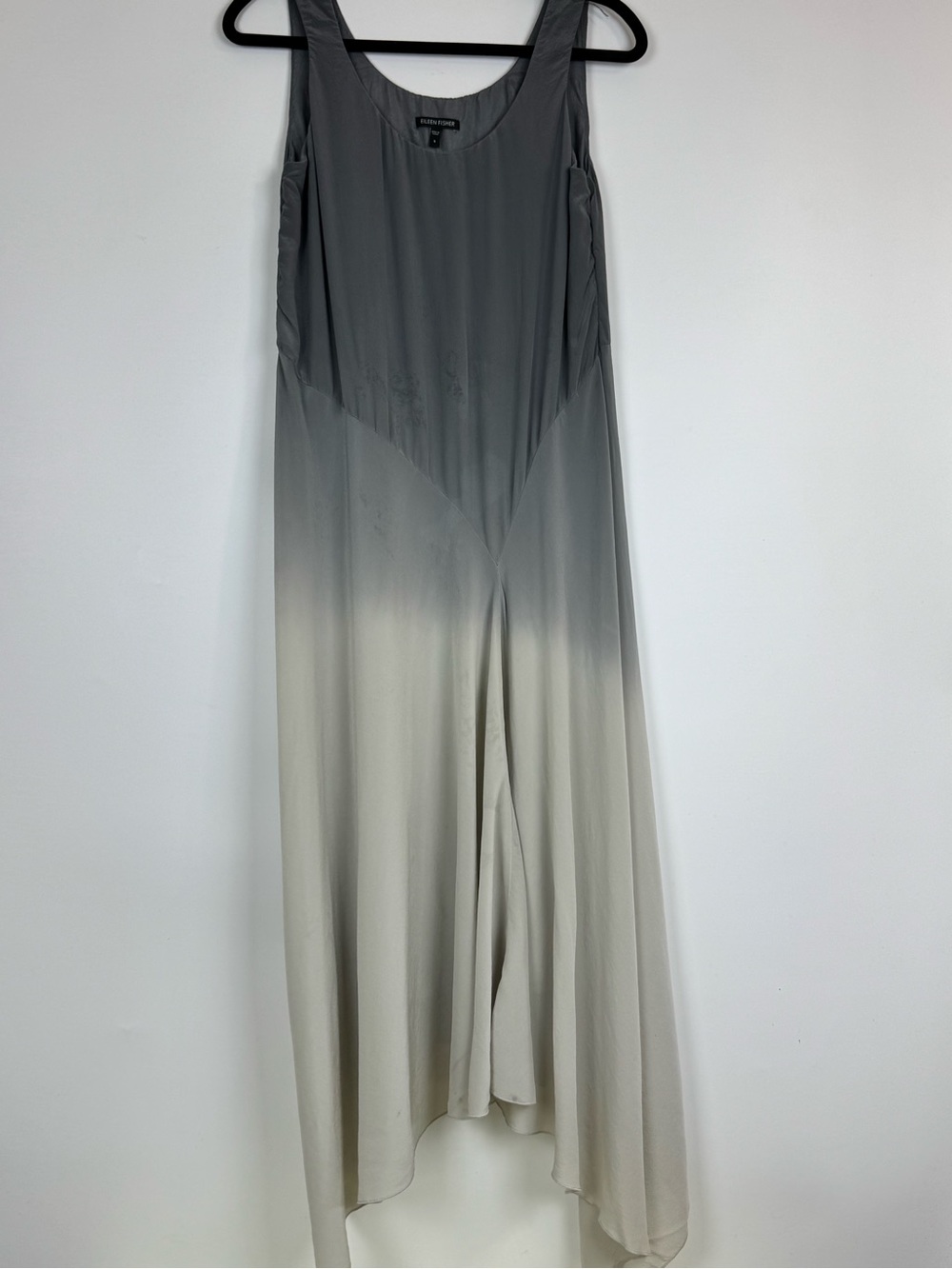Eileen Fisher Sleeveless Grey Ombré Midi Dress - Picture 7 of 15